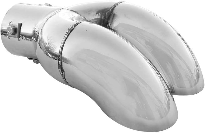 Doppel Auspuffblende Endrohr Auspuff Edelstahl Sport Rund Sportauspuff Universal Chrom Tuning Doppel