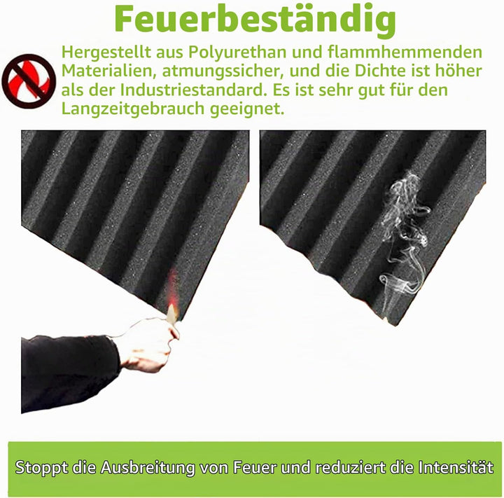 Foneso Akustikschaumstoff, 30x30x5 cm（Dichte:25kg/m³） Schalldämmung, Akustikpaneele, 3D Hochdichte S