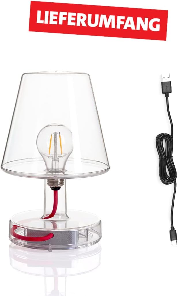 Fatboy Transloetje | Transparent | Tischlampe/Leselampe/Nachttischlampe | Kabellos | Wiederaufladbar