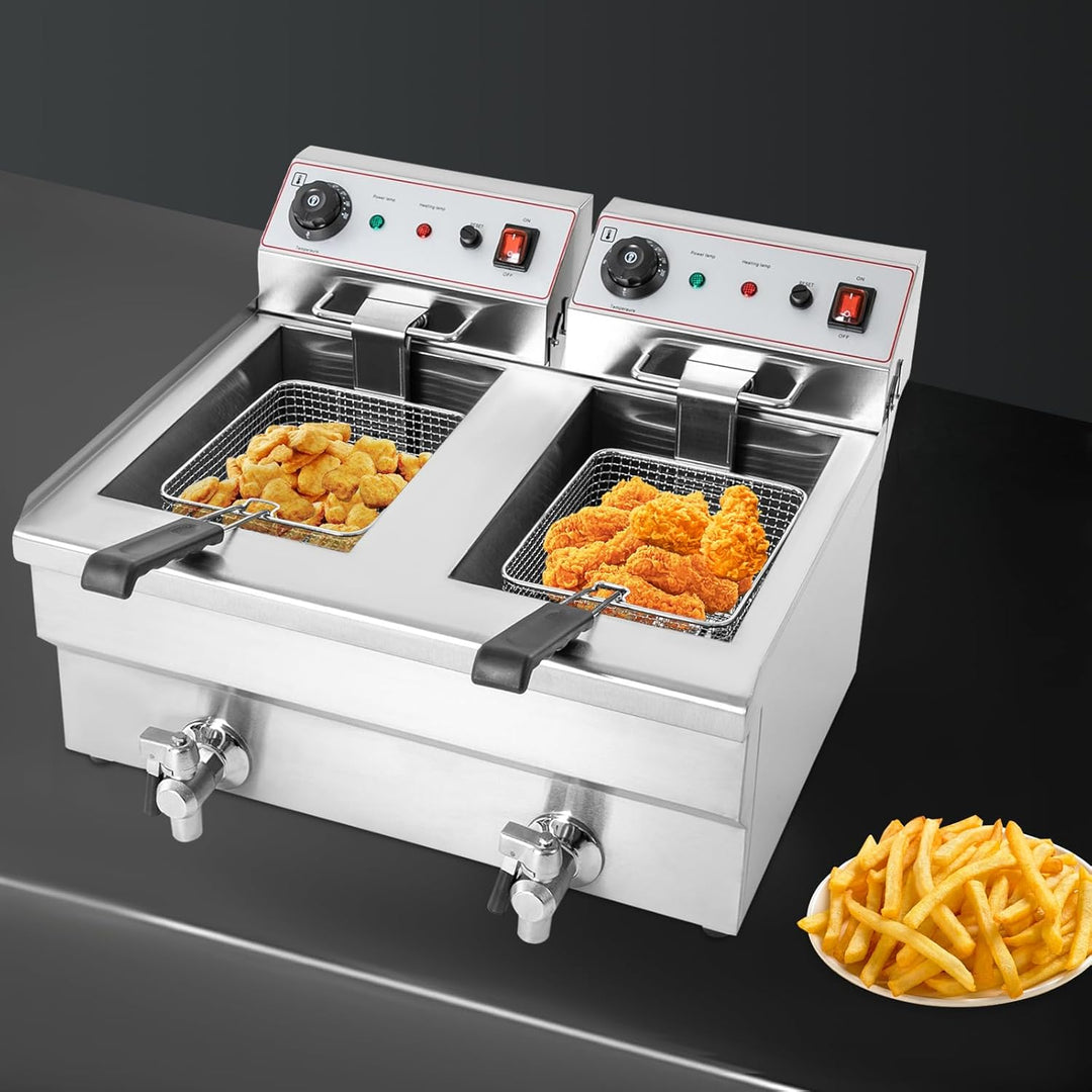 Silber Gewerbliche Elektrische Bratpfanne, Elektrische Öl-Friteuse Bratpfanne Küchenbratmaschine mit