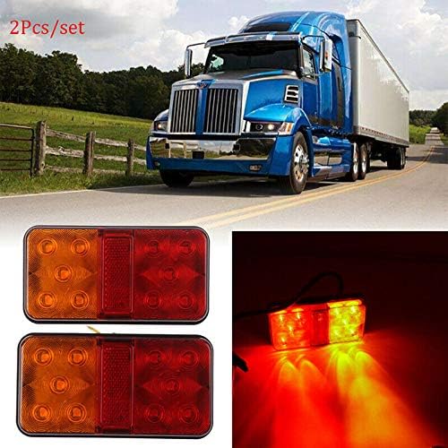 SUPAREE LKW-Rücklicht 12V 10LEDs Blinker-Bremsleuchte für Trailer Truck Camper UTV UTE Vans (2er Pac