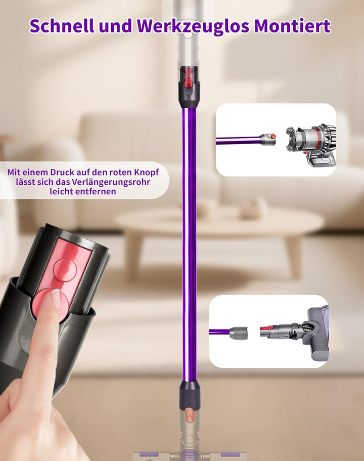 Verlängerungsrohr für Dyson V12 Detect Slim / V10 Digital Slim Stabstaubsauger, 74 cm Aluminium Tele