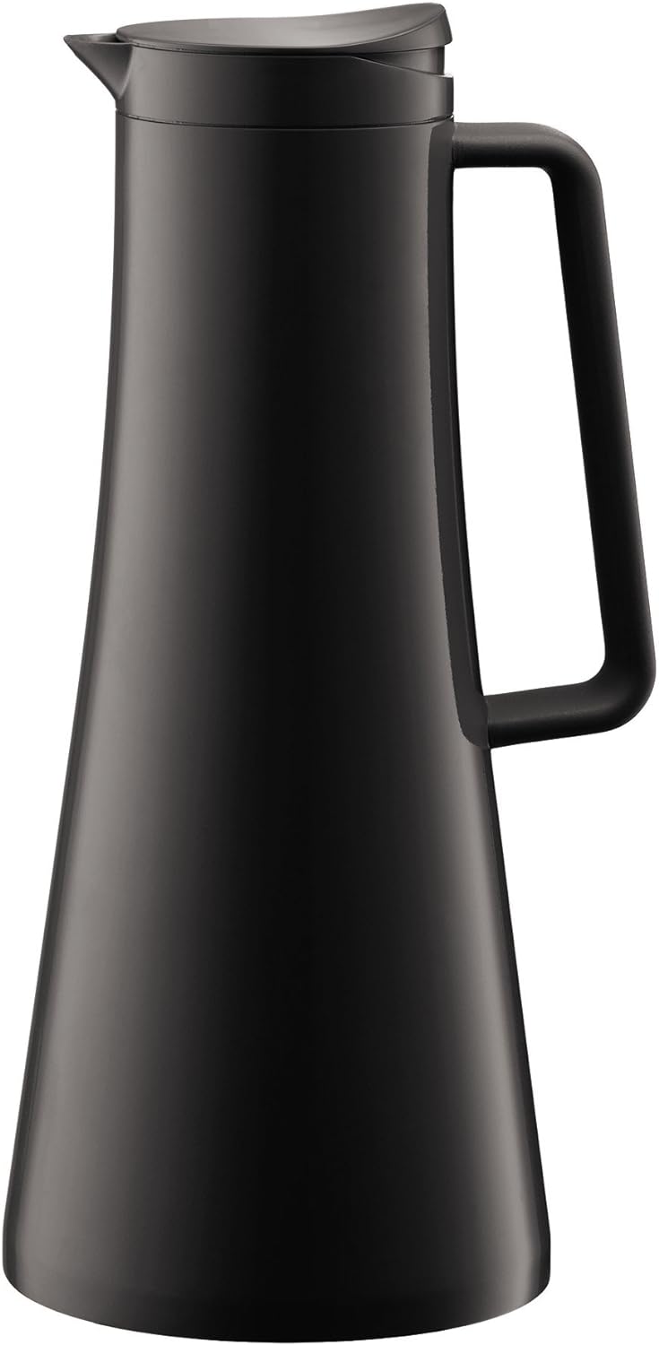 Bodum BISTRO Thermoskanne (Isoliert, Knopfdruckmechanismus, 1,1 liters) schwarz, Schwarz