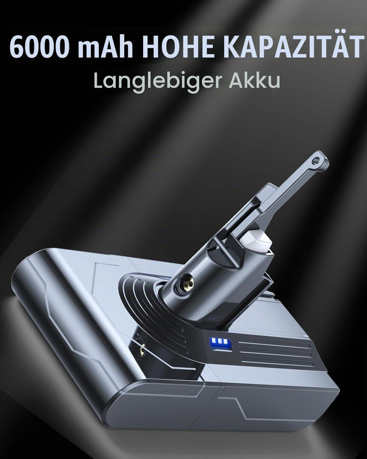 6000mAh Akku kompatibel mit Dyson V8 Absolute, V8 Animal, V8 Animal Exclusive, V8 Fluffy, SV10 V8 -