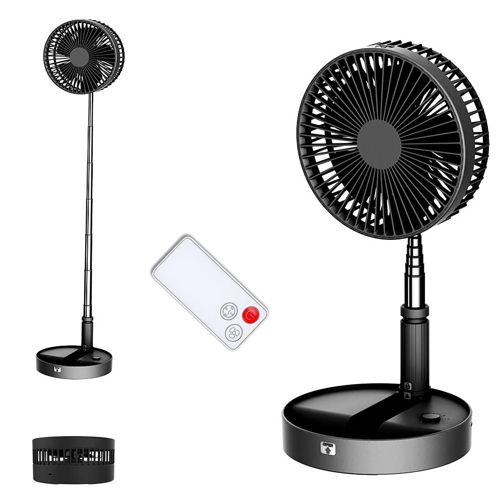 UNITEDTIME Tragbarer Ventilator Faltbares Wiederaufladbares [Fernbedienung] Batteriebetriebene Folda