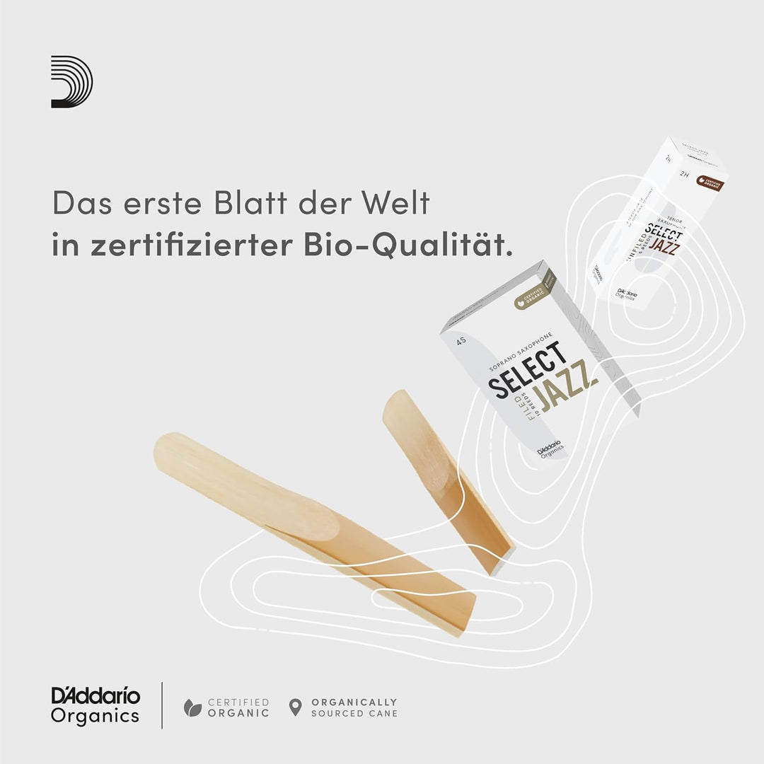 D'Addario Organisch Select Jazz Filed Alto Saxophon-Stimmzungen - Saxophonrohre - 2 Mittel, 10 Packu