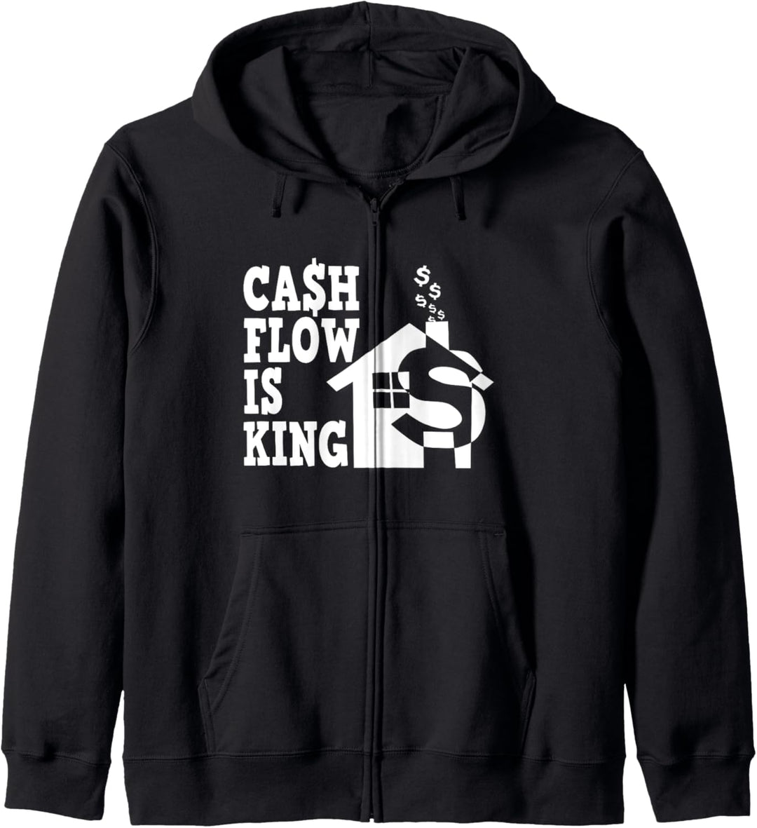Immobilien Investor Cashflow is King lustiger Spruch Haus Kapuzenjacke