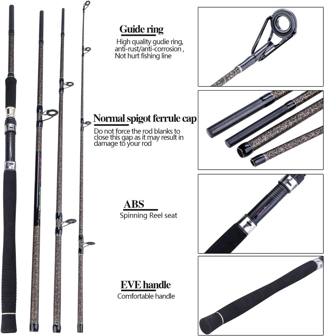 Sougayilang Karpfen Angelrute, Porable High Carbon 4 Pc Rohlinge Karpfen Angelrute für Reisen Süsswa