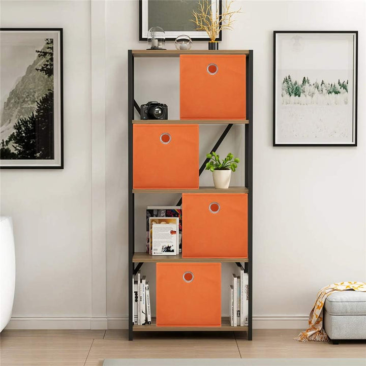 Aufbewahrungsbox, 28 x 28 x 28 cm, orange, 1 Metallloch, faltbar, Stoff, kompatibel mit Cube Organiz