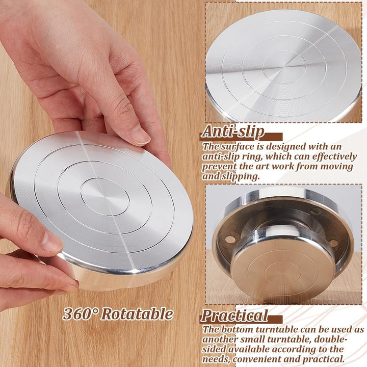 UNICRAFTALE 11cm 1 Stück Flacher Runder Keramik Drehteller Drehbarer Drehteller Modellierrad Drehbar