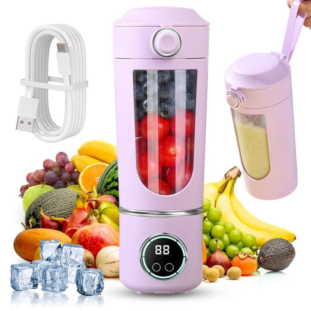 Tragbarer Mixer, Mini Standmixer Blender, 700ml Tragbarer Mixer Smoothie Maker, With 12 Stainless St