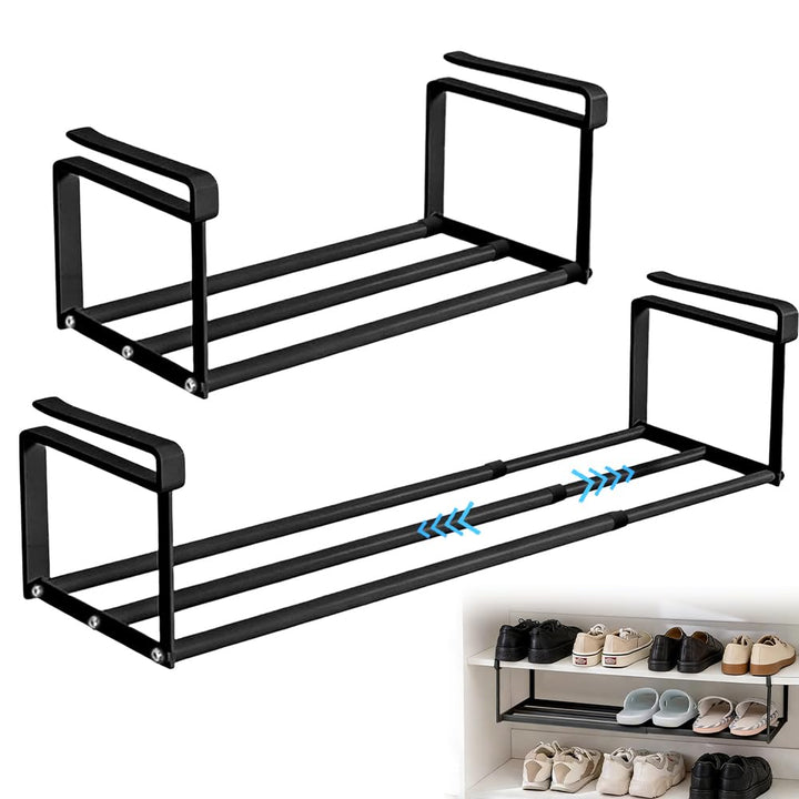 Hängendes Schuhregal Ausziehbar 40-70CM,Verstellbares Unterregal Hängekorb,Hängendes Schuhregal Orga