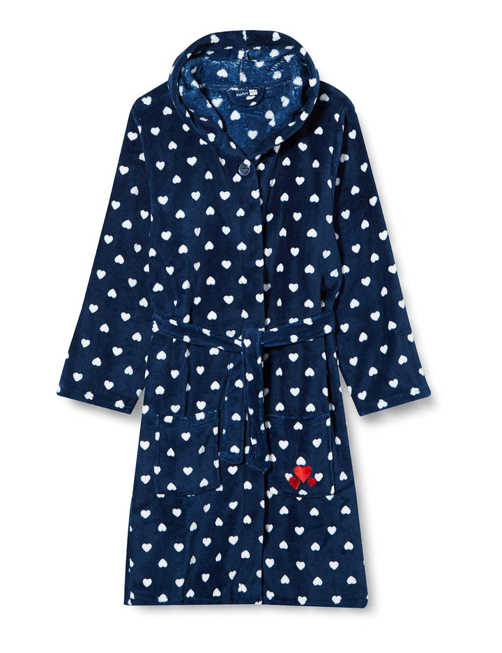 Playshoes Unisex Kinder Fleece-Bademantel Morgenmantel 86-92 Herzchen, 86-92 Herzchen
