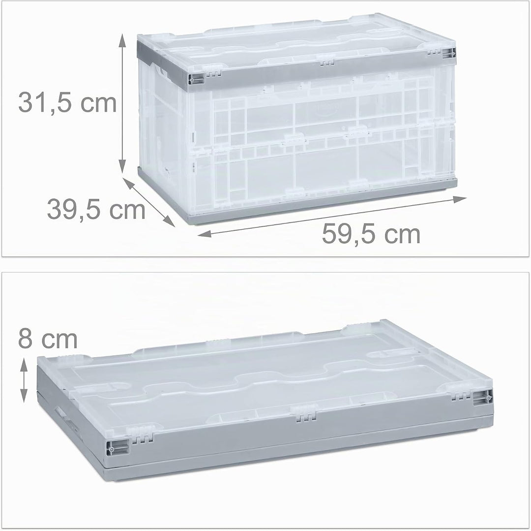 Relaxdays Profi Transportbox, stabil, Gewerbe, hochwertiger Kunststoff, Qualität, 60L, HBT 31,5 x 59