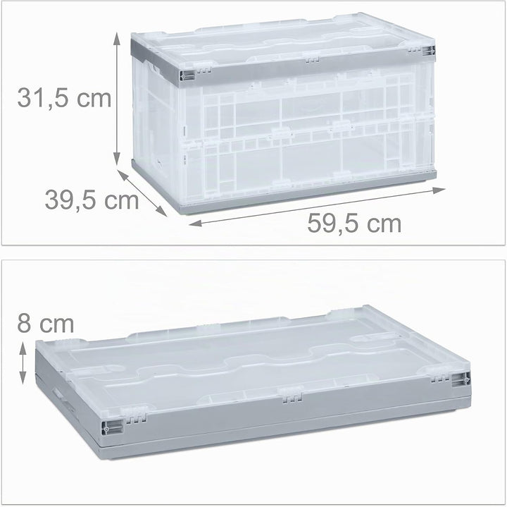Relaxdays Profi Transportbox, stabil, Gewerbe, hochwertiger Kunststoff, Qualität, 60L, HBT 31,5 x 59