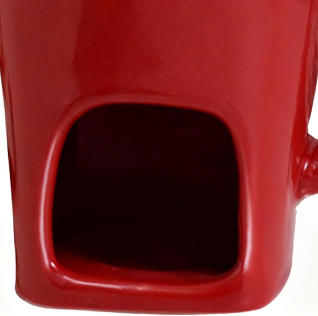 Fondue-Tasse – hitzebeständiger Wärmer mit Gabel zum Schmelzen von Schokolade – zum Eintauchen von B