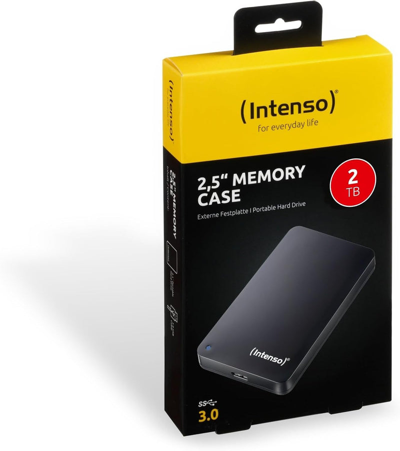 Intenso Memory Case Portable Hard Drive 2TB, tragbare externe Festplatte - 2,5 Zoll, 5400 U/min, 8 M