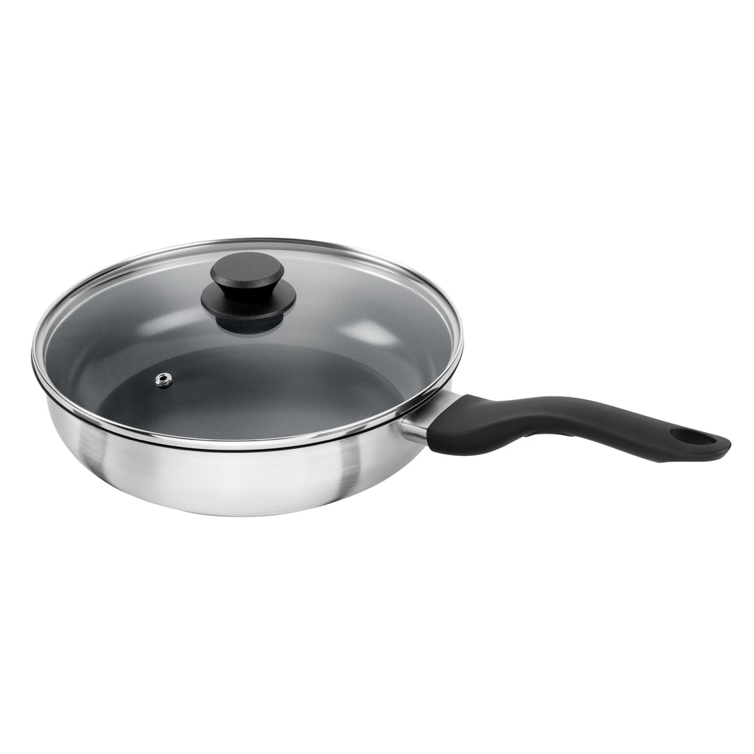 HENCKELS by ZWILLING Stream Schmorpfanne 28 cm, mit Deckel, mit Antihaft-Keramik-Beschichtung, Induk
