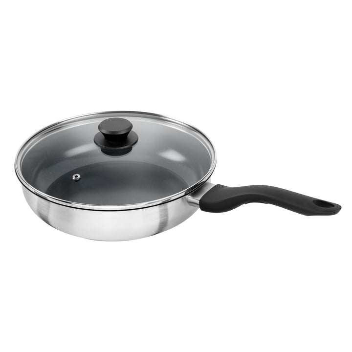 HENCKELS by ZWILLING Stream Schmorpfanne 28 cm, mit Deckel, mit Antihaft-Keramik-Beschichtung, Induk