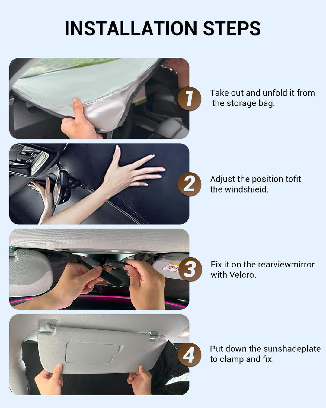 YEE PIN Mazda 3 Sonnenschutz Auto kompatibel mit Mazda3 Mazda 3 2019-2022 2023，Faltbare Auto Sonnens