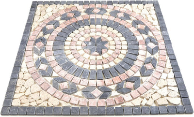 Naturstein Mosaik Einleger Fliese Gross Travertin rosso schwarz beige für WANDDEKO BAD WC KÜCHENDEKO