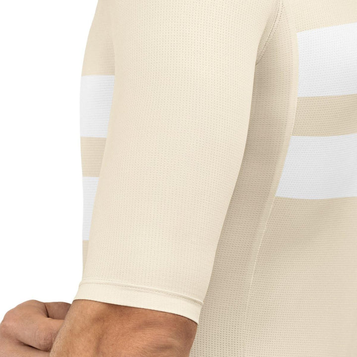 SIROKO M3 Radtrikot Herren Kurzarm Ultraleicht Aerodynamische Fahrradbekleidung S Beige/Weiss, S Bei