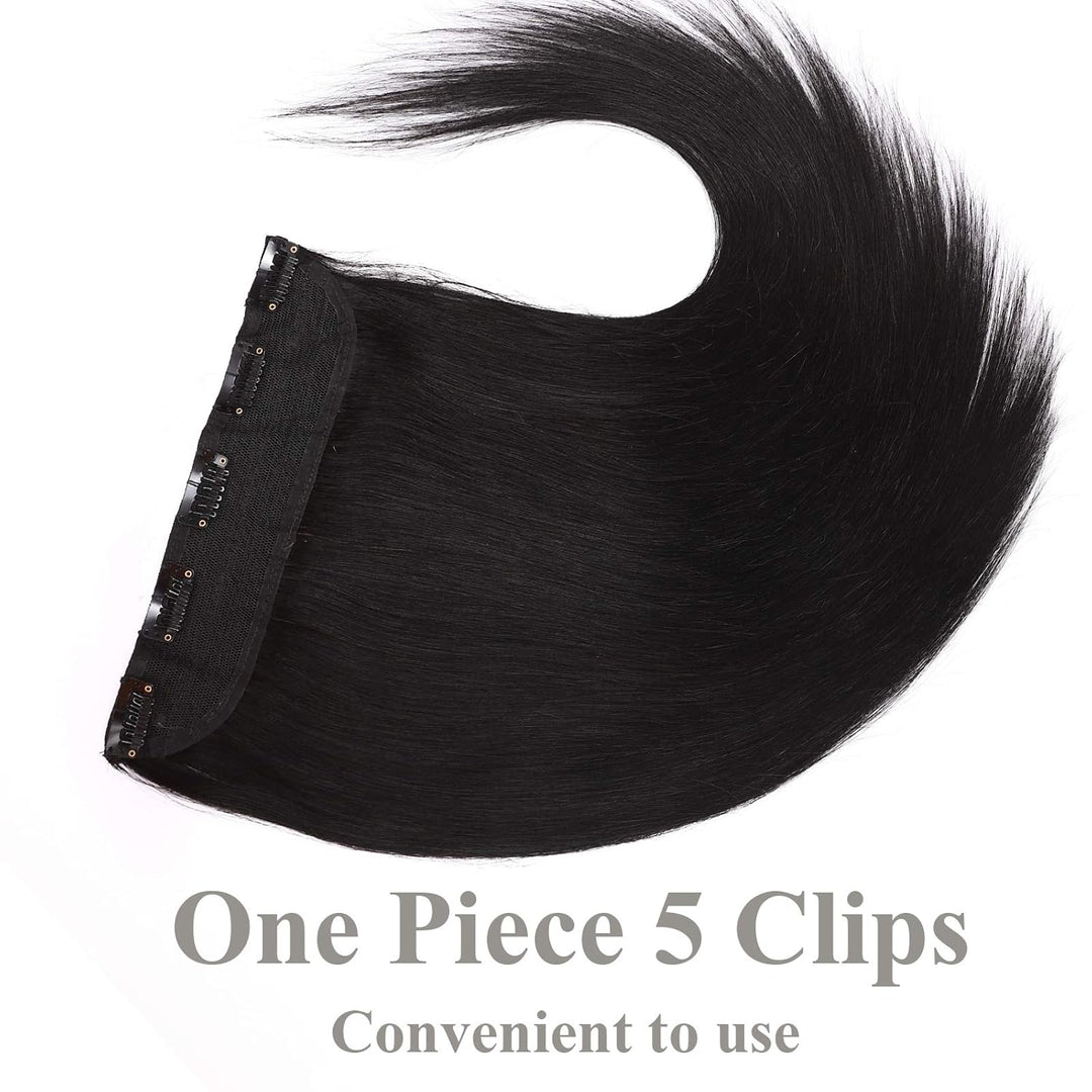 SEGO Haarteil Clip in Extensions Echthaar DICKER 1 Tresse 5 Clips Dicker Dichter Haarverlängerung 10