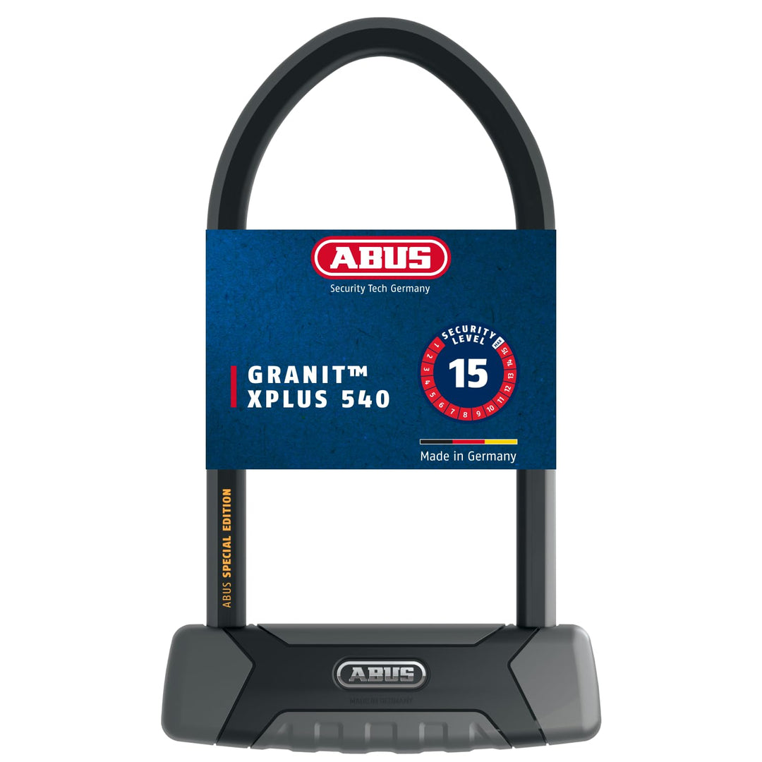 ABUS Bügelschloss Granit XPlus 540 + USH-Halterung 23 cm Schwarz/Orange, 23 cm Schwarz/Orange