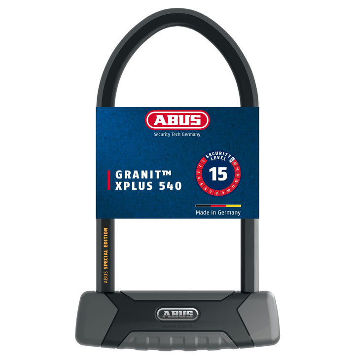 ABUS Bügelschloss Granit XPlus 540 + USH-Halterung 23 cm Schwarz/Orange, 23 cm Schwarz/Orange