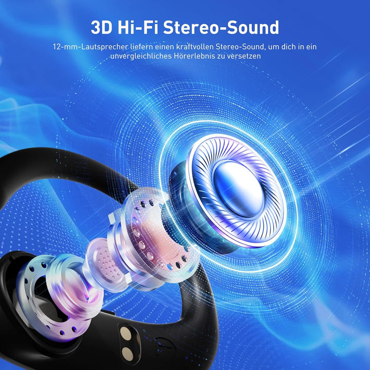 Kopfhörer Kabellos Bluetooth 6.0 in Ear Kopfhörer Sport 32Std 3D-Stereo Tiefer Bass Earpods mit Vers