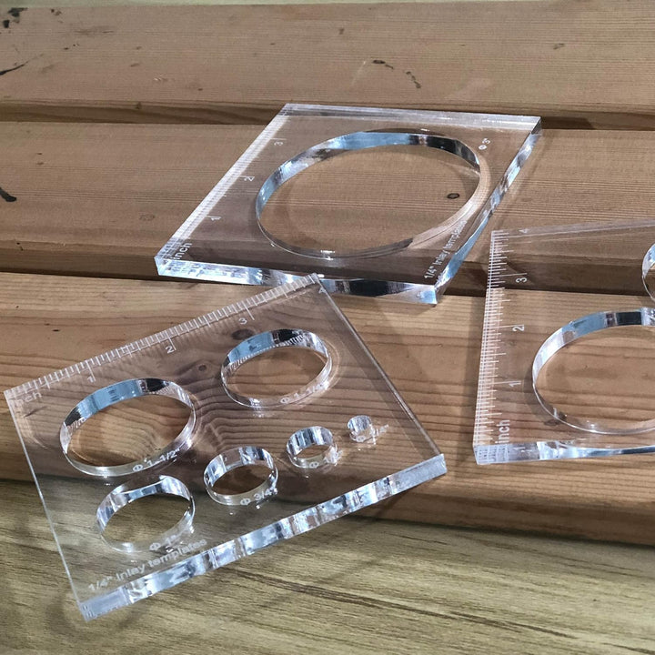 inBovoga 3Pcs Circle Inlay Templates, Router and Decorative Templates for Woodworking, Router Jig Te