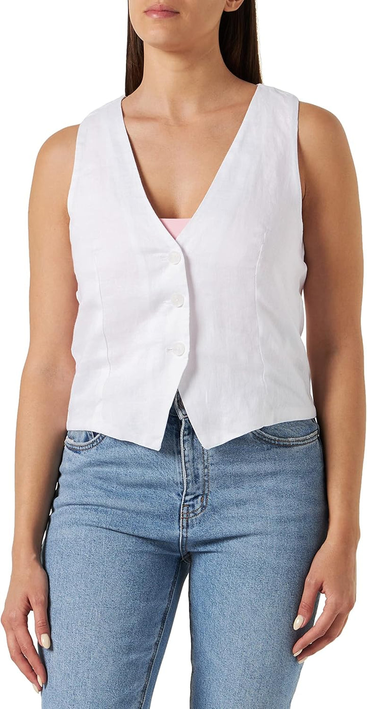 s.Oliver Damen Weste, Weiss 0100