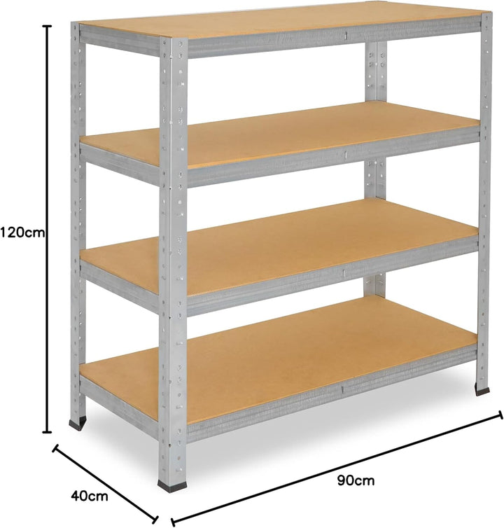 shelfplaza® 90x120x40cm Home Schwerlastregal verzinkt/Metallregal mit 4 Böden/Kellerregal Metall, Ga