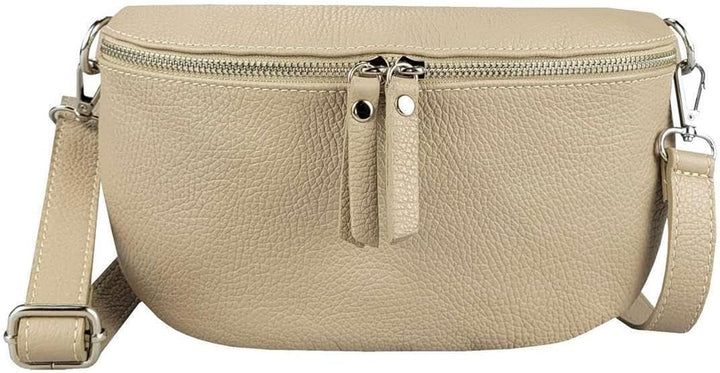 OBC Made in Italy Damen Leder Tasche Handytasche Gürteltasche Crossbody Hüfttasche Bauchtasche Umhän