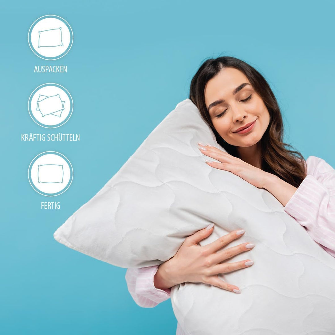 BLUE MOON Kopfkissen - hautfreundliches Bett-Kissen - Hochwertige Mikrofaser - allergiker-freundlich