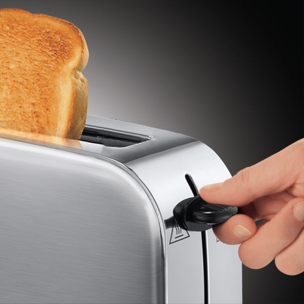 Russell Hobbs Toaster [Langschlitz für 2 Scheiben / 1 breite Brotscheibe] Adventure Edelstahl (extra