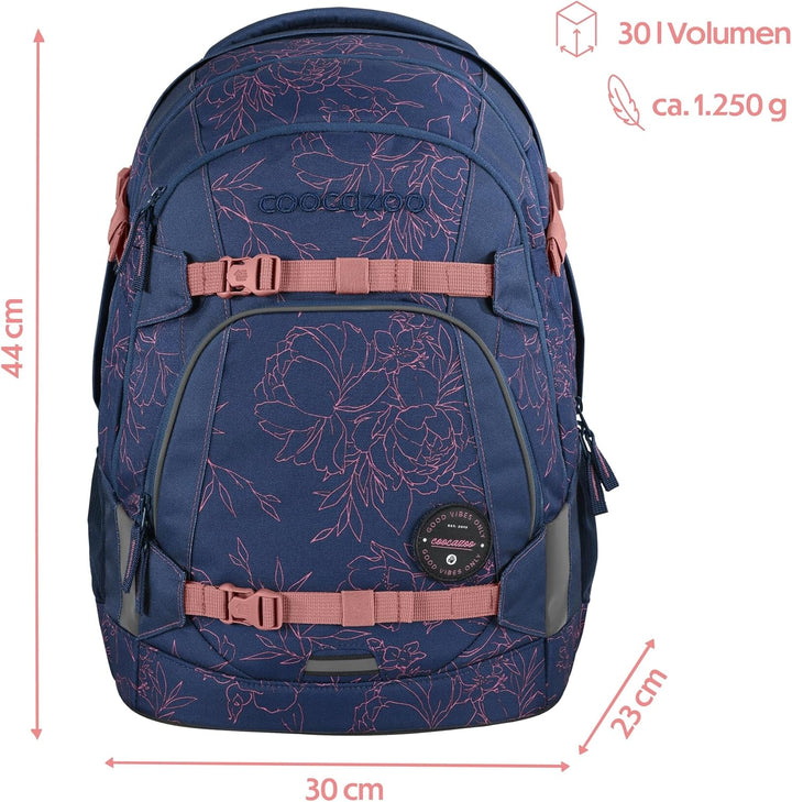 coocazoo Schulrucksack Mate, Sweet Rose, lila-rosa, ergonomischer & anpassbarer Tornister, höhen- &