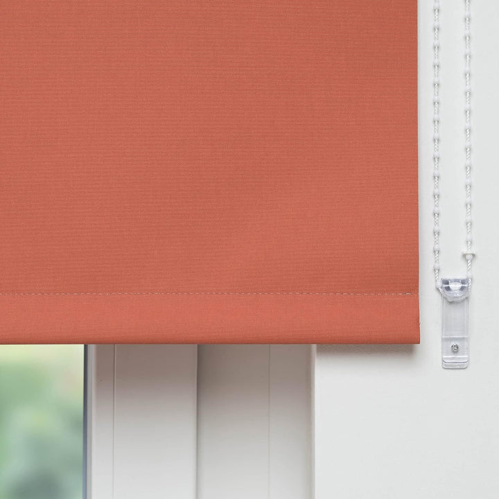 Liedeco® Rollo, Fenster Rollo, Kettenzug-Rollo / 122 x 180 cm (Breite x Höhe), Terracotta/Verdunkeln