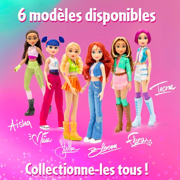 Winx Iconic Puppe – Musa, 27cm, bewegliche Gelenke, pinkes Haar, ikonisches Outfit – offizielles Win