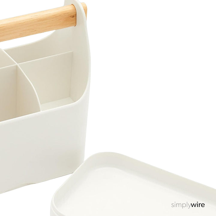 simplywire – Make-up-Organizer – Badezimmer-Caddy – Weiss, Weiss