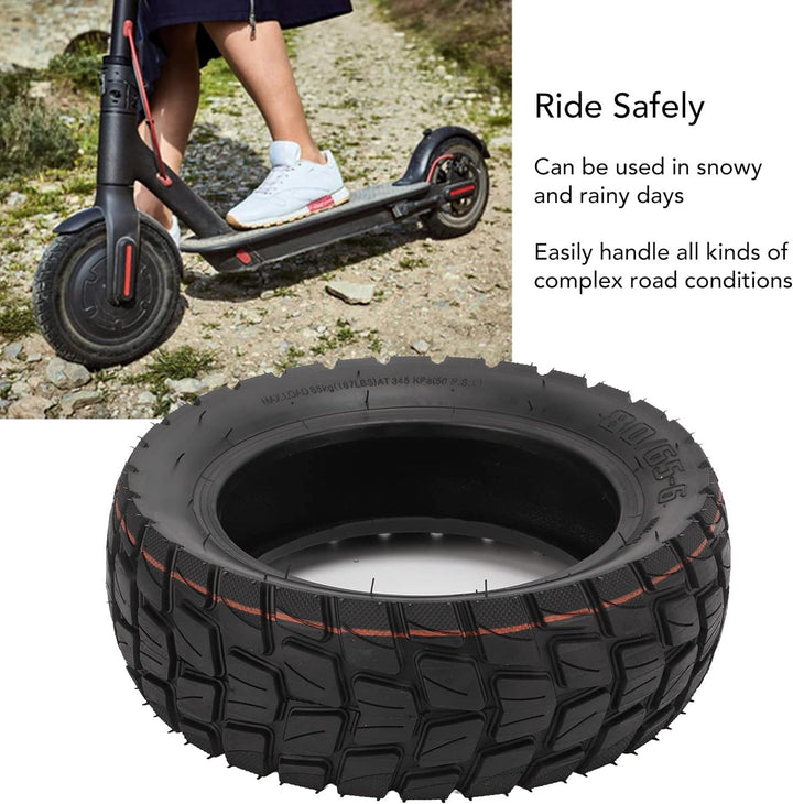 BuyWeek Elektroroller-Reifen, 80/65-6 Scooter Reifen Stossdämpfende Gummi Scooter Räder Ersatzreifen