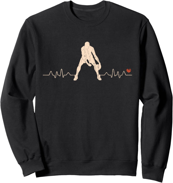 Vintage RetroBasketball-Spieler Herzschlag Geschenk Sweatshirt