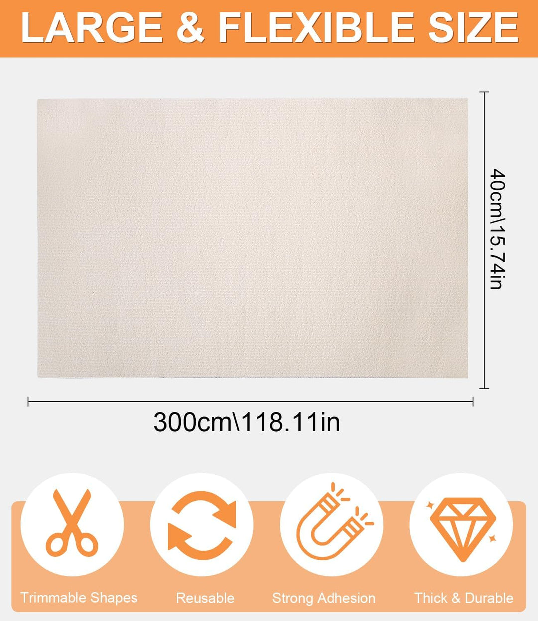 Selbstklebende Kratzschutzmatte für Sofa & Wand, 40x300 cm kratzschutz Sofa Katze - Trimmbarer Schut