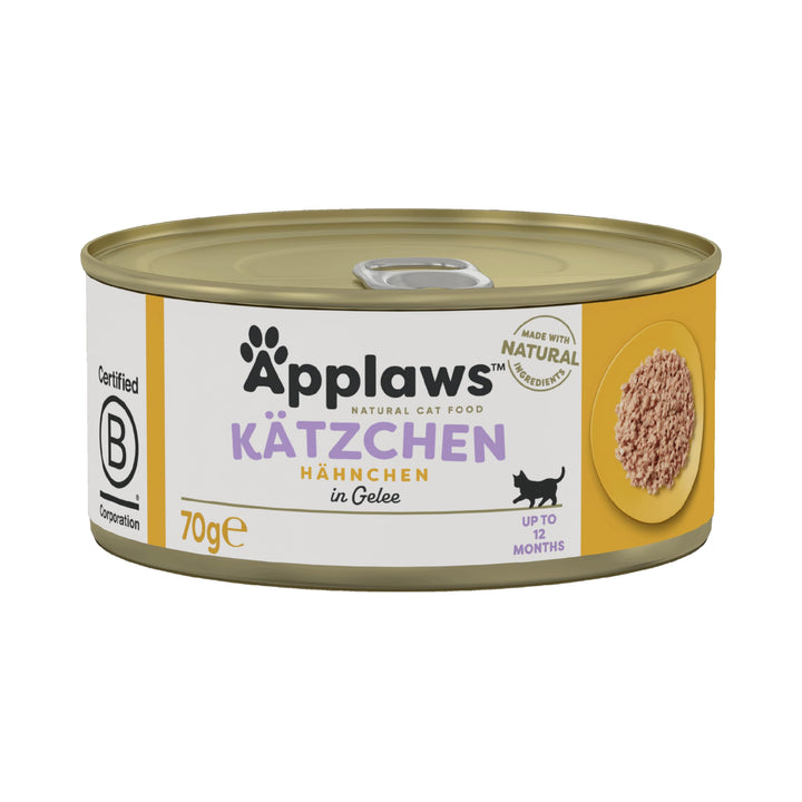 Applaws Natürliches Kätzchenfutter, Huhn Nasses Katzenfutter In Brühe Dose, 70 g (Packung mit 24 Stü