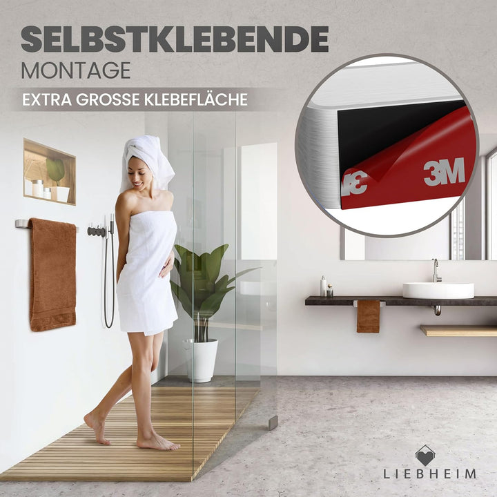 LIEBHEIM Handtuchhalter ohne Bohren - TESA Montage Klebeband & extra grosse Klebefläche - Handtuchst