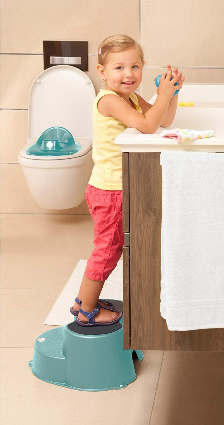 Rotho Babydesign TOP Kinderschemel, Anti-Rutsch-Trittfläche, Lagoon (Blau), 20005 0292 Lagoon Single