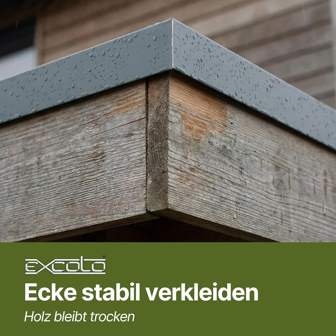 EXCOLO Dach-Abschluss-Blech Giebelblech Dachrandblech Ortgangblech Ortgangwinkel 215x120 mm, 2 Meter