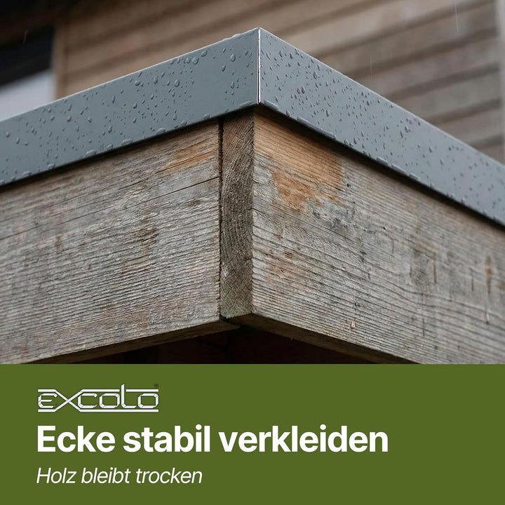 EXCOLO Dach-Abschluss-Blech Giebelblech Dachrandblech Ortgangblech Ortgangwinkel 215x120 mm, 2 Meter