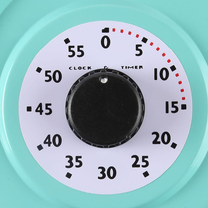 LilysHome Retro Küche Uhr mit Temperaturanzeige und Timer Türkis