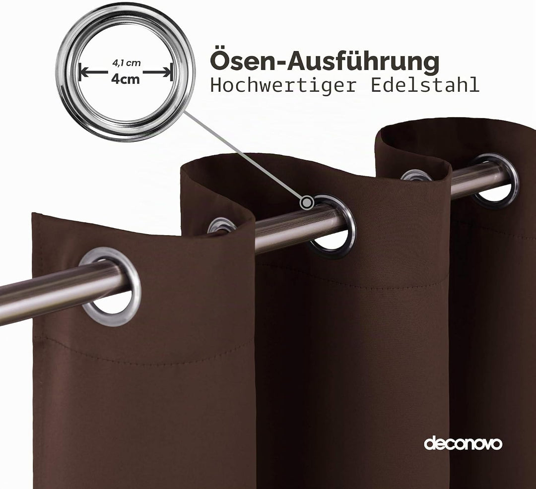 Deconovo Blickdicht Gardinen mit Ösen für Schlafzimmer Thermogardine Kälteschutz Vorhang Blickdicht,